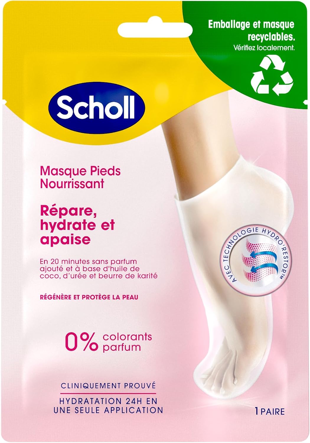 Masque Pieds Nourrissant Huile Coco