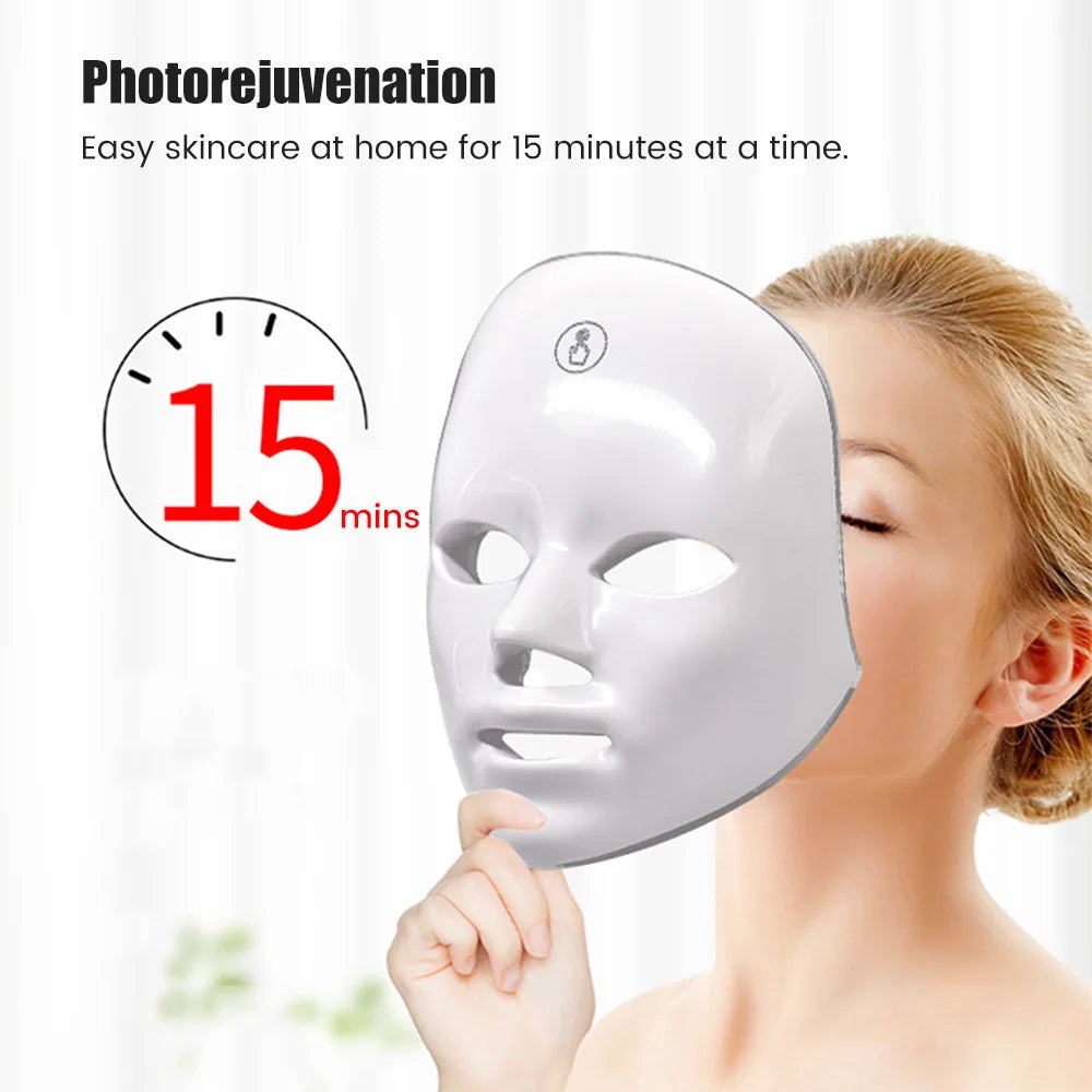 Masque LED Visage & Cou – 7 Couleurs Photon Thérapie Anti-Âge