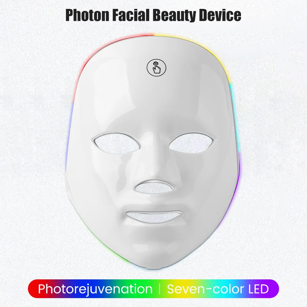 Masque LED Visage & Cou – 7 Couleurs Photon Thérapie Anti-Âge