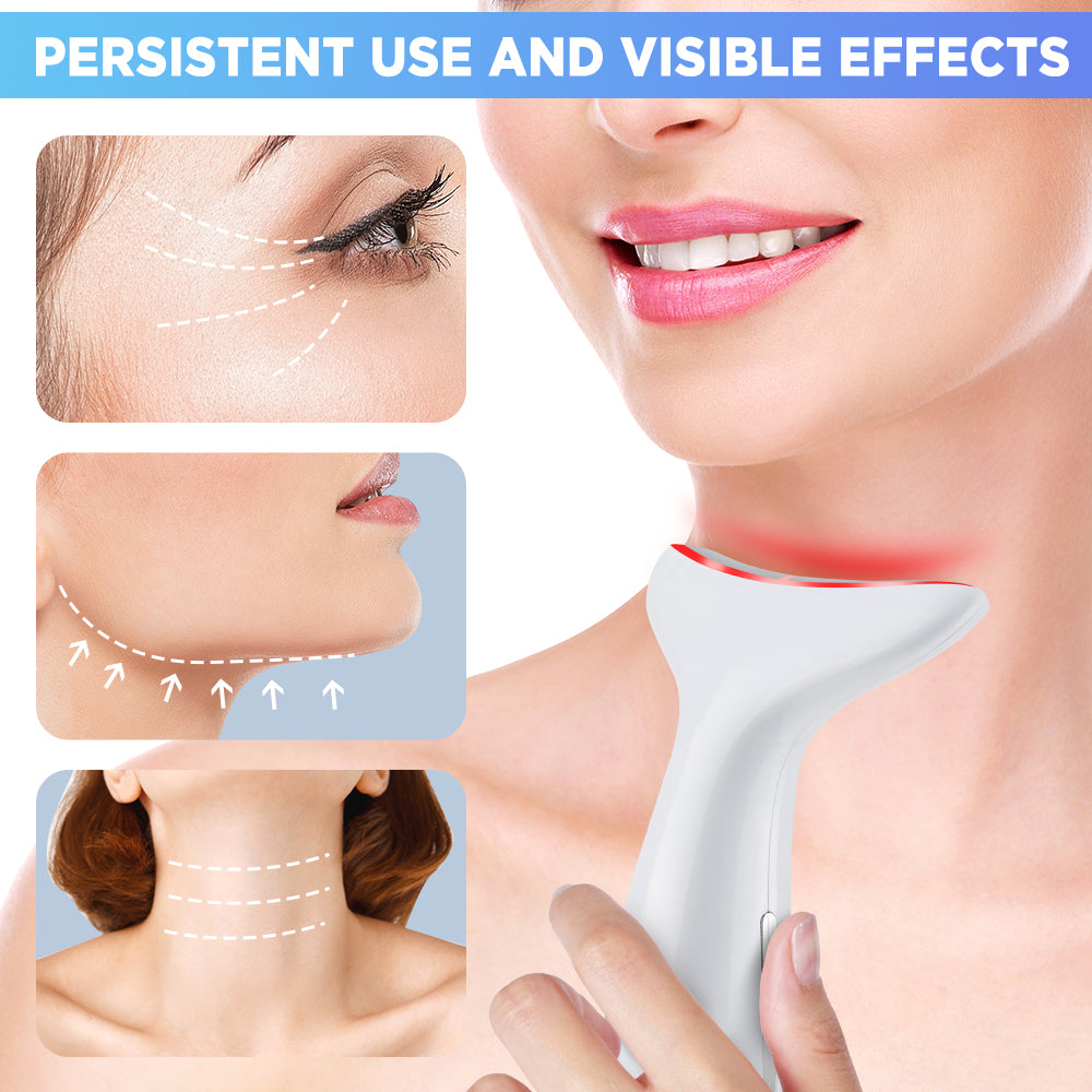 Appareil Beauté Visage & Cou – EMS, Massage Facial & Lumière LED