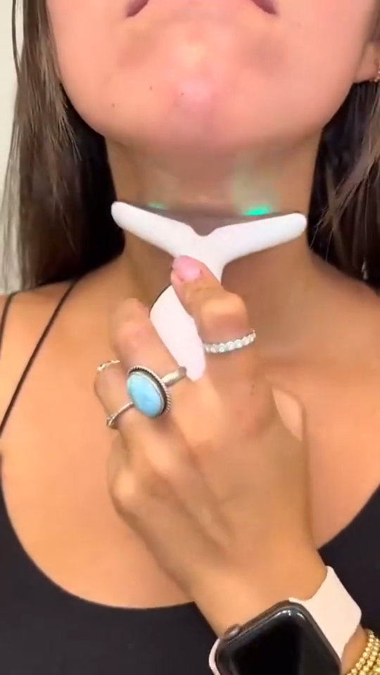 Appareil Beauté Visage & Cou – EMS, Massage Facial & Lumière LED